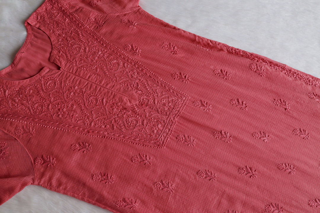 Renisa Rose Brown Soft Kota Kurta