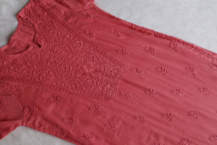 Renisa Rose Brown Soft Kota Kurta