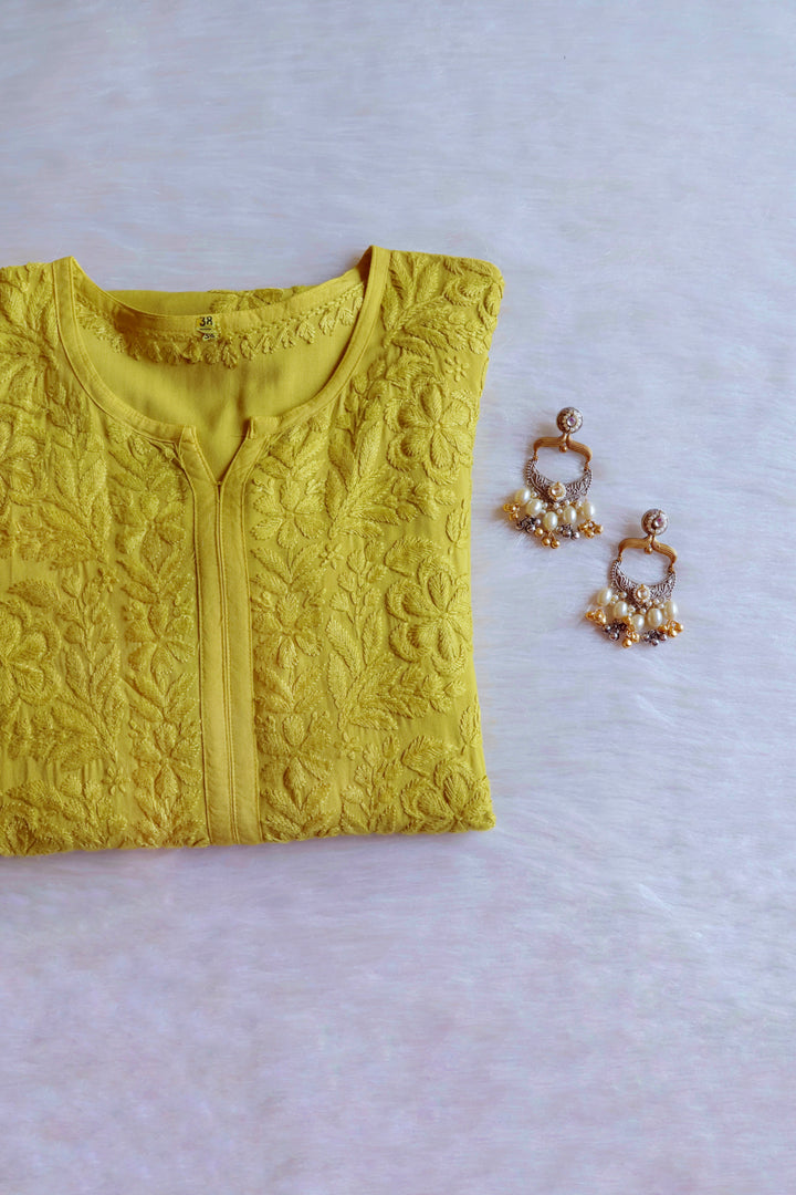 Sanam Olive Green Ombre Long Rayon Kurta