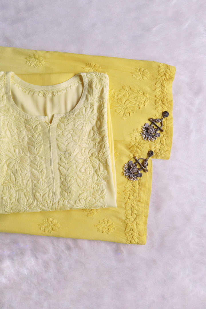 Farhaa Yellow 2 piece Rayon set