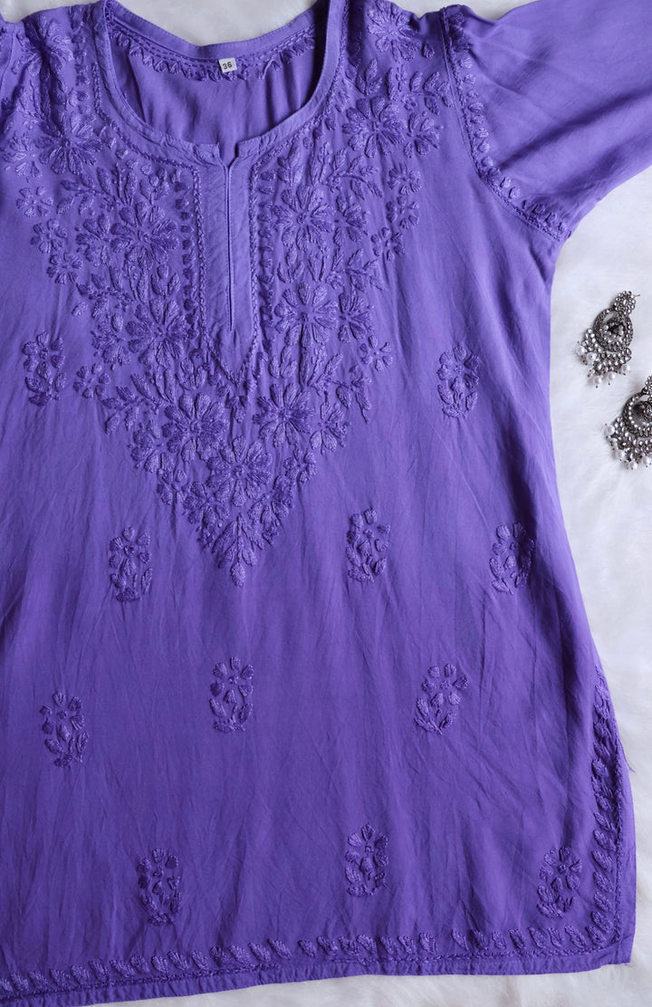 Farhaa Lavender Short Rayon Kurta
