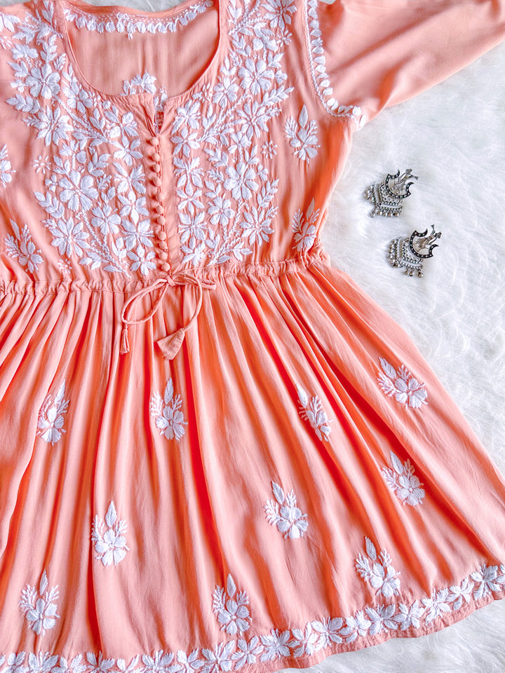 Mehr Pastel Peach Modal short Frock