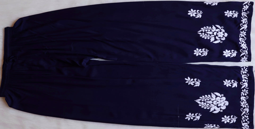 Benafsha Navy Blue Rayon Kurta Pant set