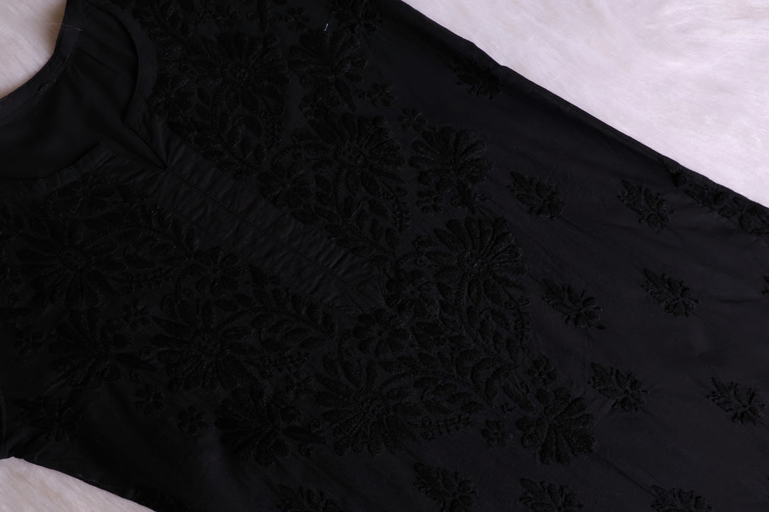 Anah Black Pure Cotton Kurta