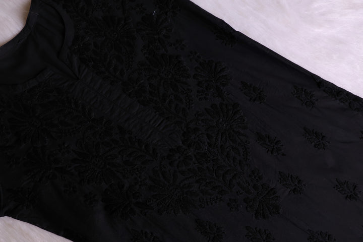Anah Black Pure Cotton Kurta