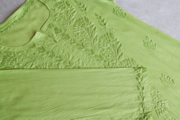 Mariam Lime Green Pure Cotton Kurta