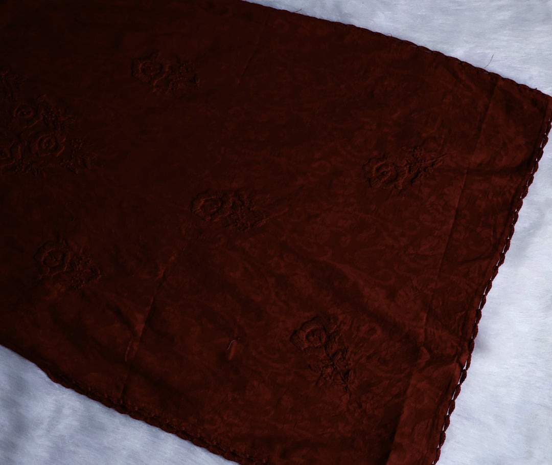 Chocolate Brown long Jacquard Cotton kurta