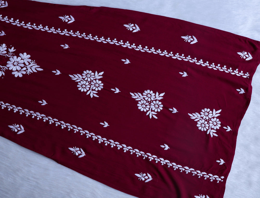 Zainab Deep Plum Long Rayon kurta