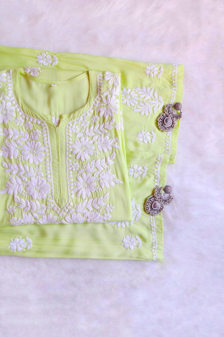 Zahrah Lime Green Modal Kurta Pant set