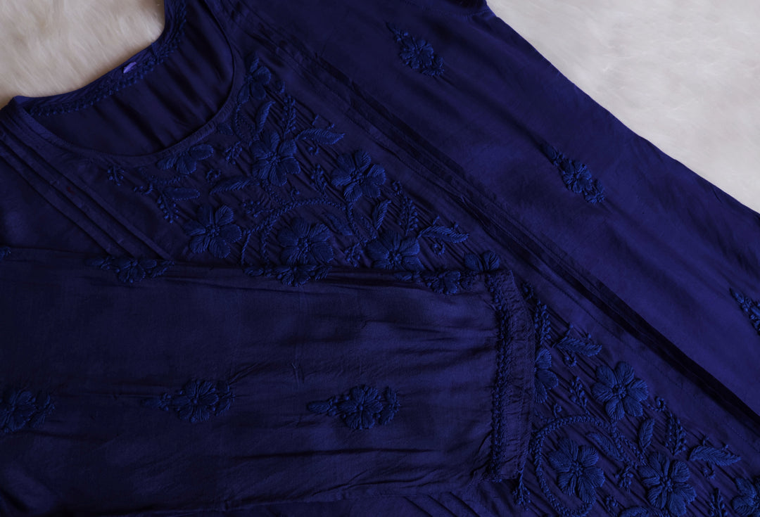 Mayra Royal Blue Pure Muslin Kurta