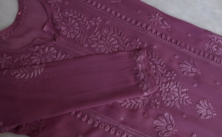 Heer Dusty Purple Viscose Georgette Kurta