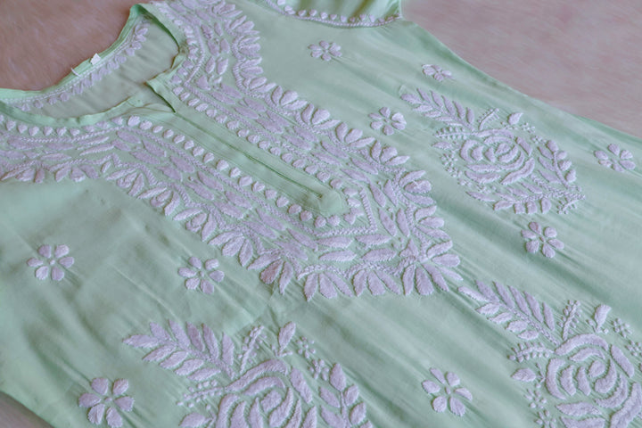 Anaisha Pastel Green Silk Crepe Kurta set