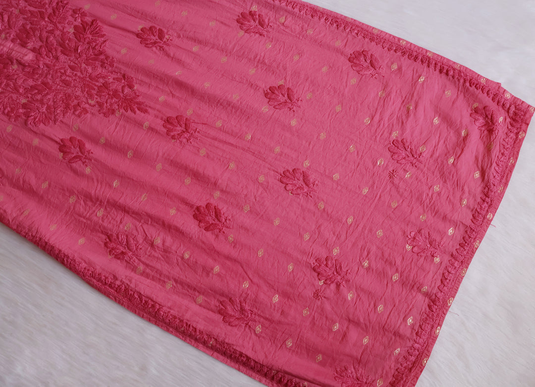 Nazakat Rose Brown Long Chanderi Kurta