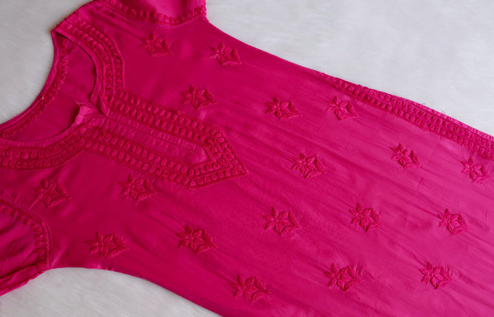 Saleha Deep Pink Cotton Kurta
