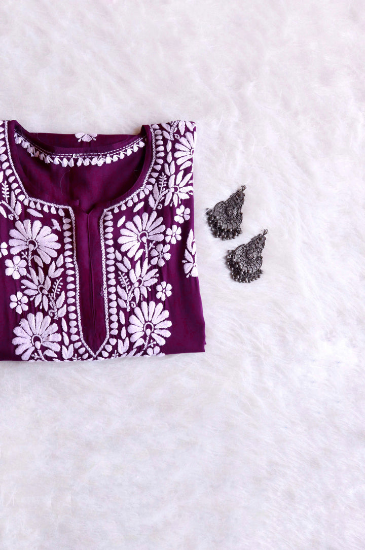 Duaa Deep Purple Long Rayon kurta