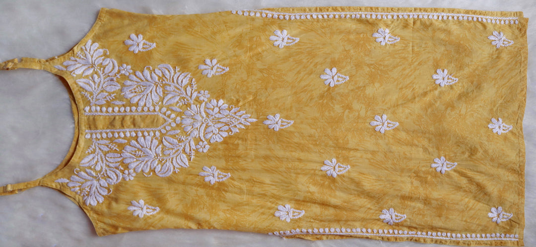 Mirha Mulmul Yellow Strappy kurta