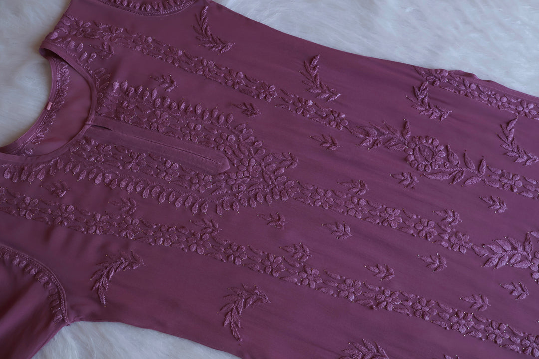 Zamda Dusty Purple Viscose Georgette Kurta