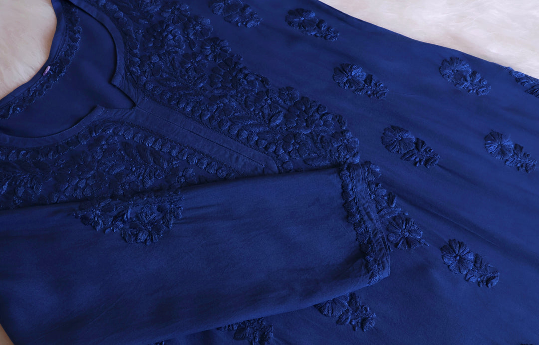 Azel Royal Blue 2 piece Rayon set