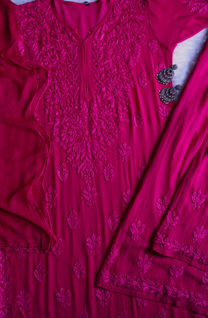 Zimra Deep Pink Viscose 3 Piece Set