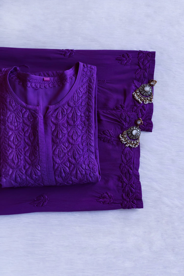 Duaa Deep Purple Modal Ombre Kurta Pant set