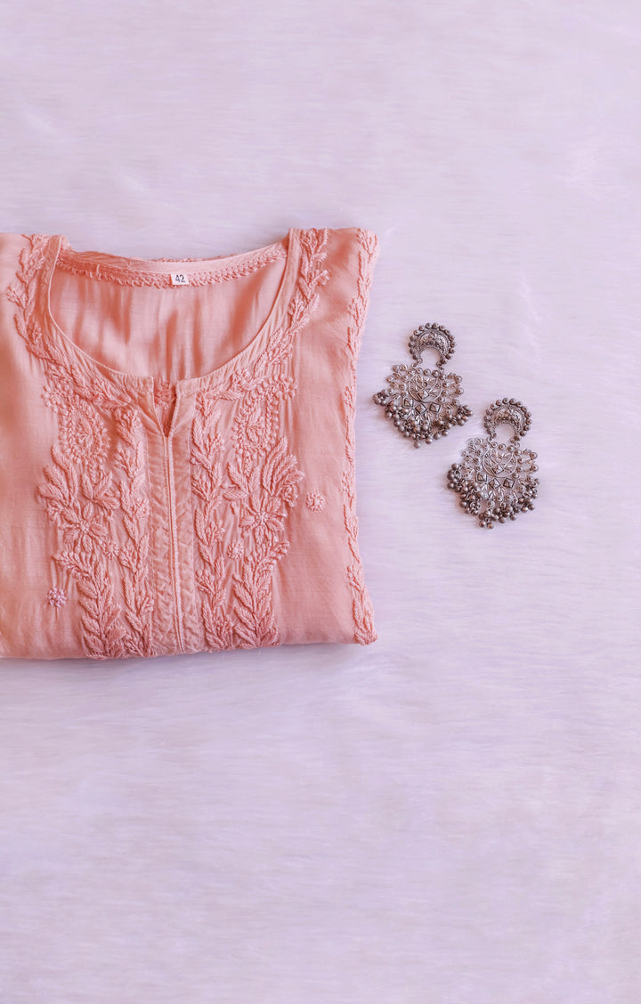 Haania Rose Beige Muslin Kurta