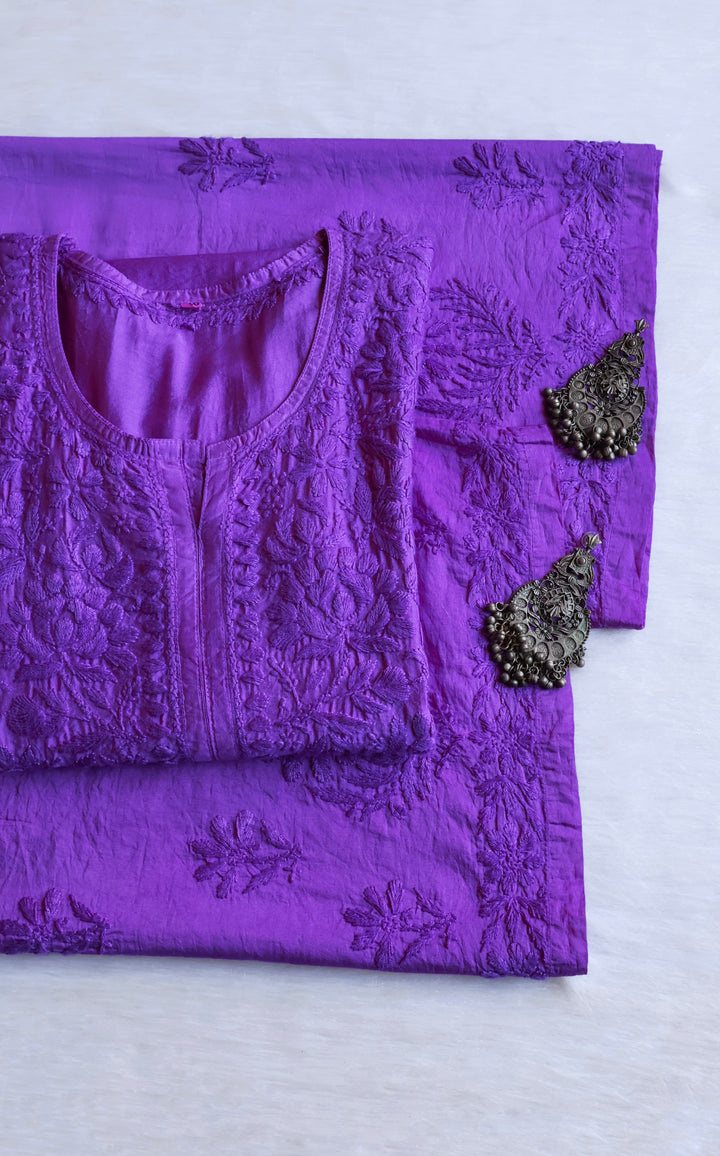 Meerab Lavender Pure Chanderi set