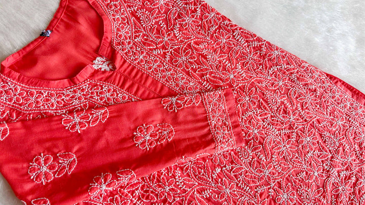 Zahrah Coral Short Cotton Kurta