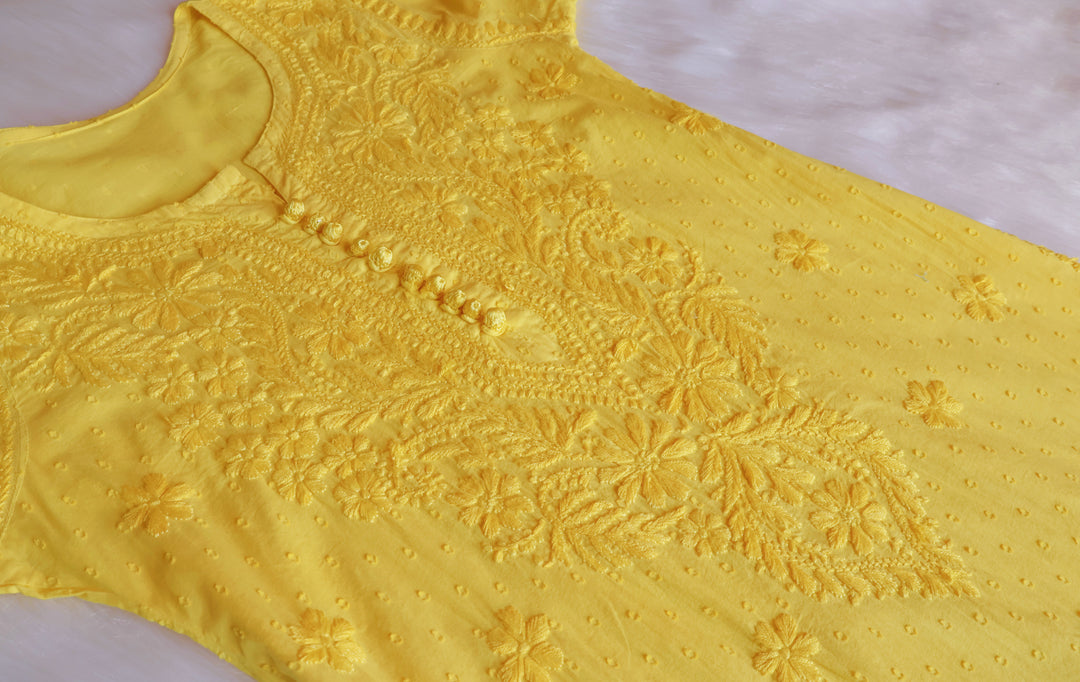Nazakat Yellow Cotton Kurta set