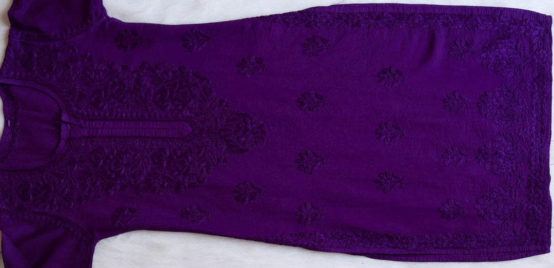 Meerab Deep Purple Pure Chanderi set