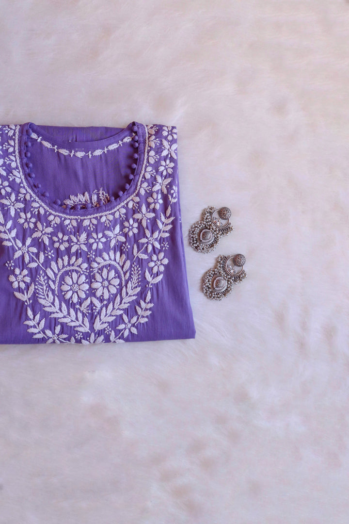 Layla Purple Cotton Kurta