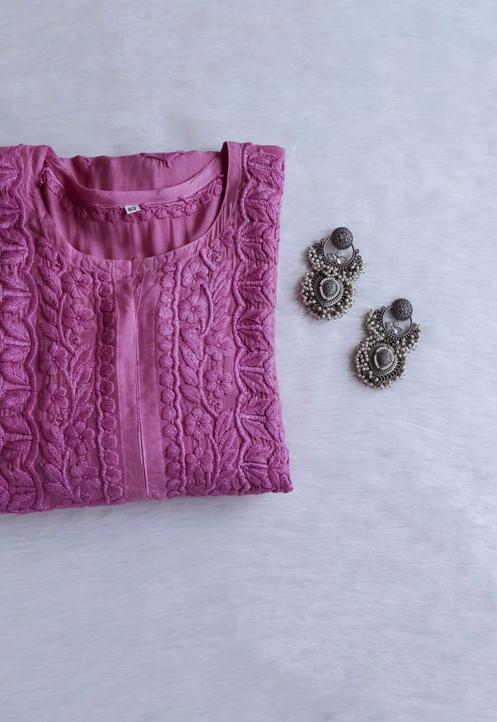 MehrNaaz Dusty Purple Pure Muslin Kurta