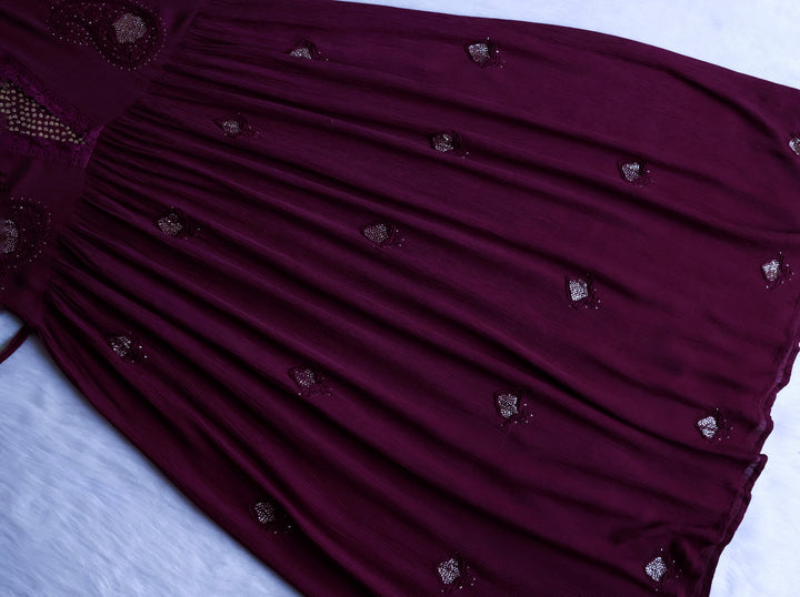 Anabiya Deep Purple Pure Chiffon Dress
