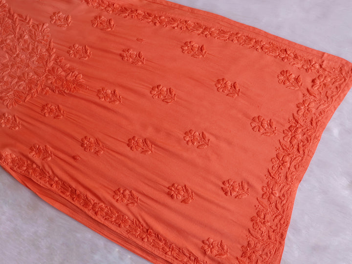 Sanam Peach Ombre Long Rayon Kurta