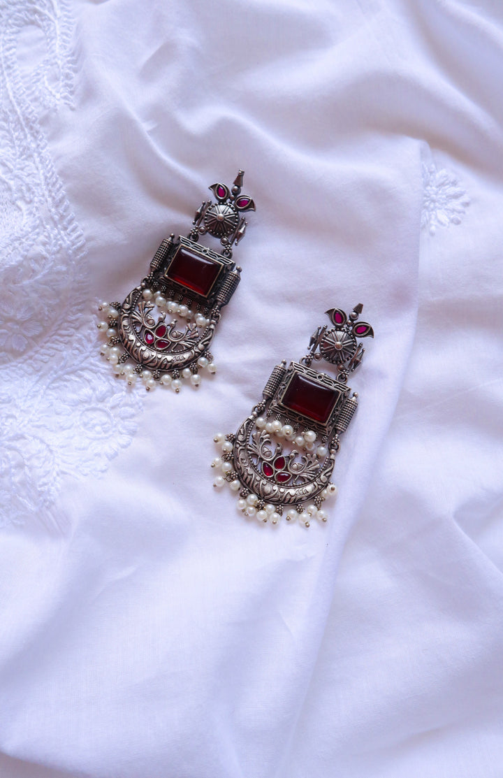 Princess Maroon look-alike oxidised earrings