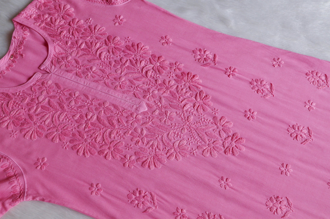 Alishba Baby Pink Scalloped Rayon set