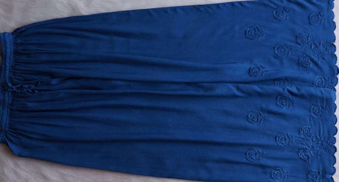 Gul Peacock Blue Scalloped Rayon set