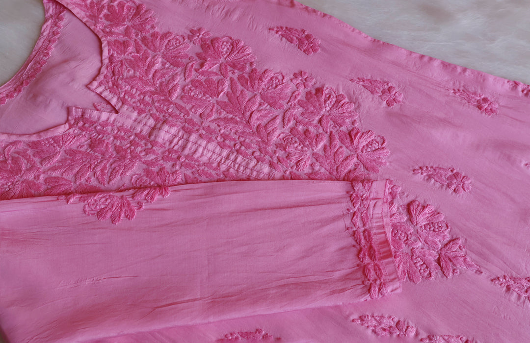 Alanah Baby Pink Chanderi Kurta