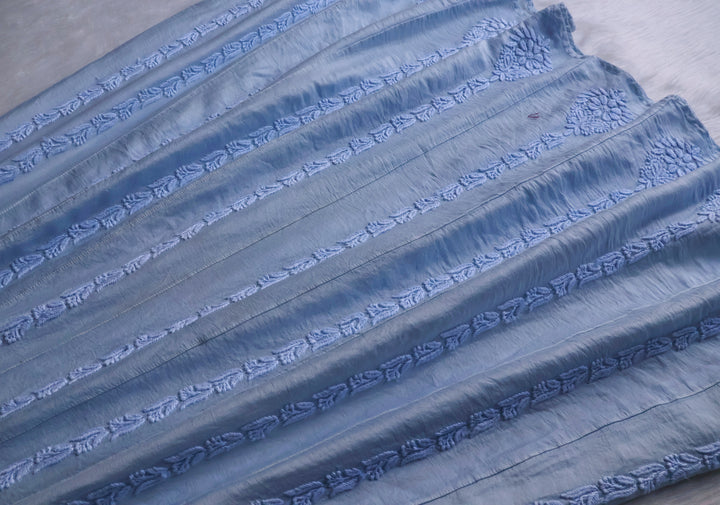 Naqsh Ice Blue Pure Chanderi Silk Anarkali