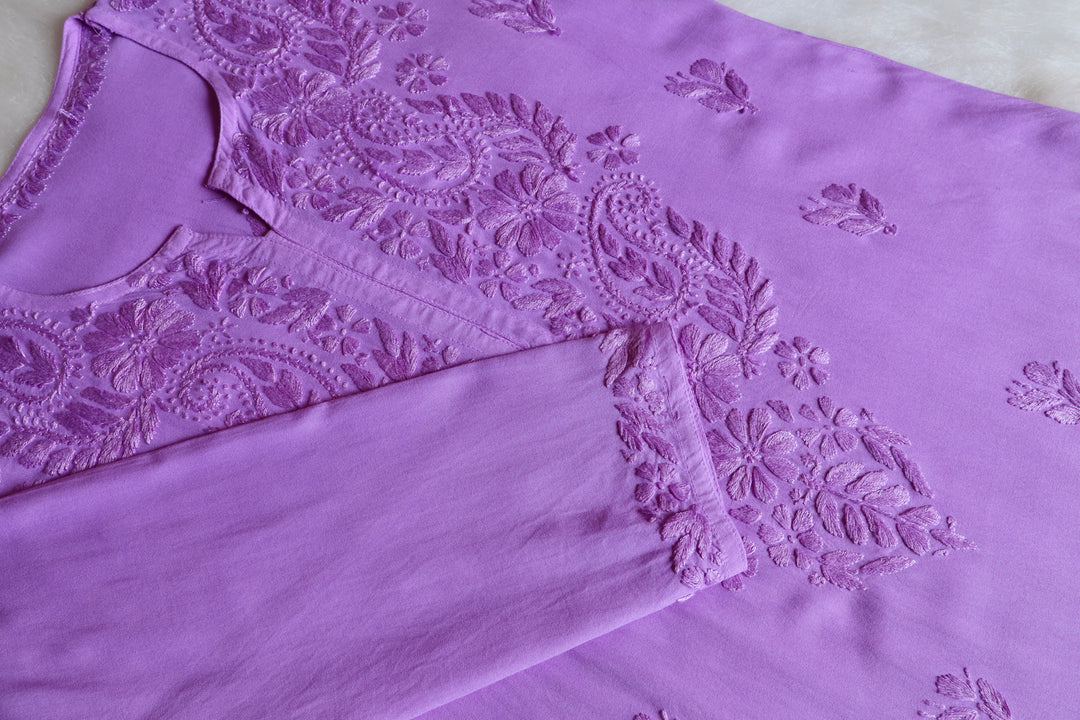 Zahrah Lavender Ombre Long Rayon Kurta