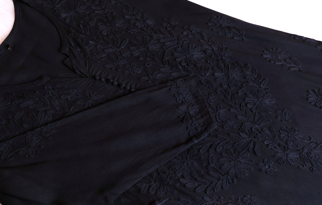 Mysa Black Rayon Kurta Pant set