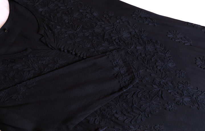 Mysa Black Rayon Kurta Pant set