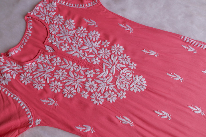 Mariyam Pastel Peach Long Rayon kurta