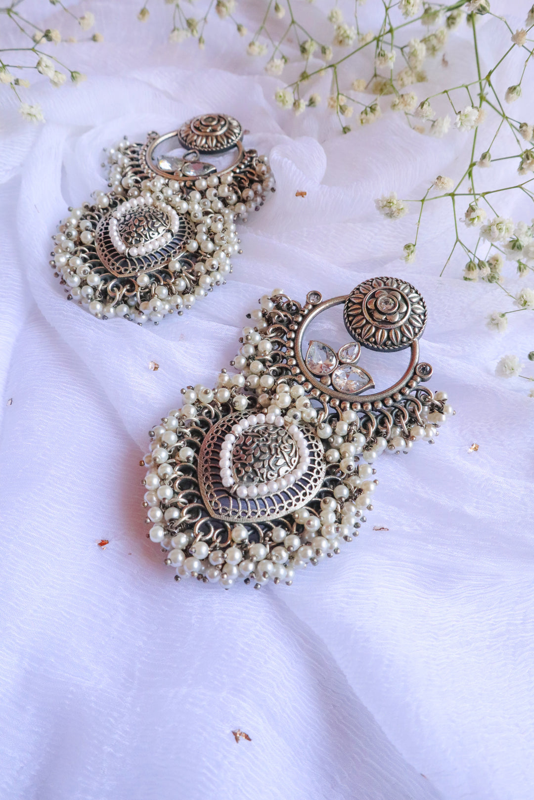 Chunky Oxidised Silver Teardrop earrings