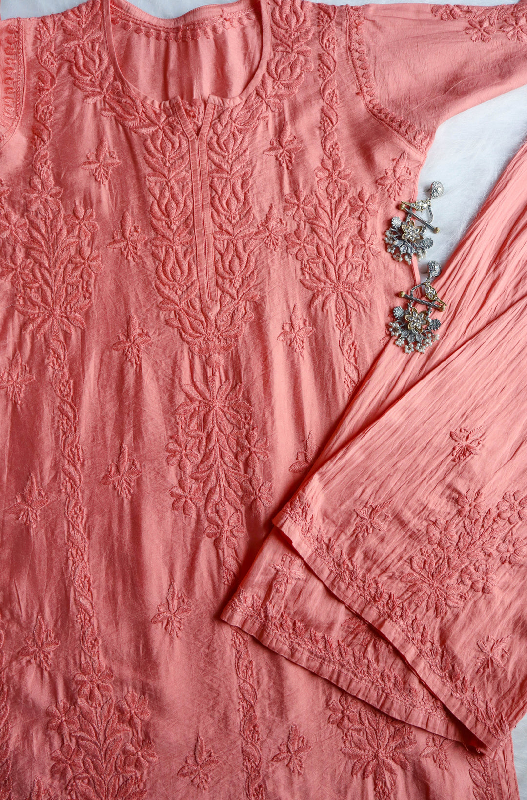 Alanah Rose Brown Pure Chanderi set