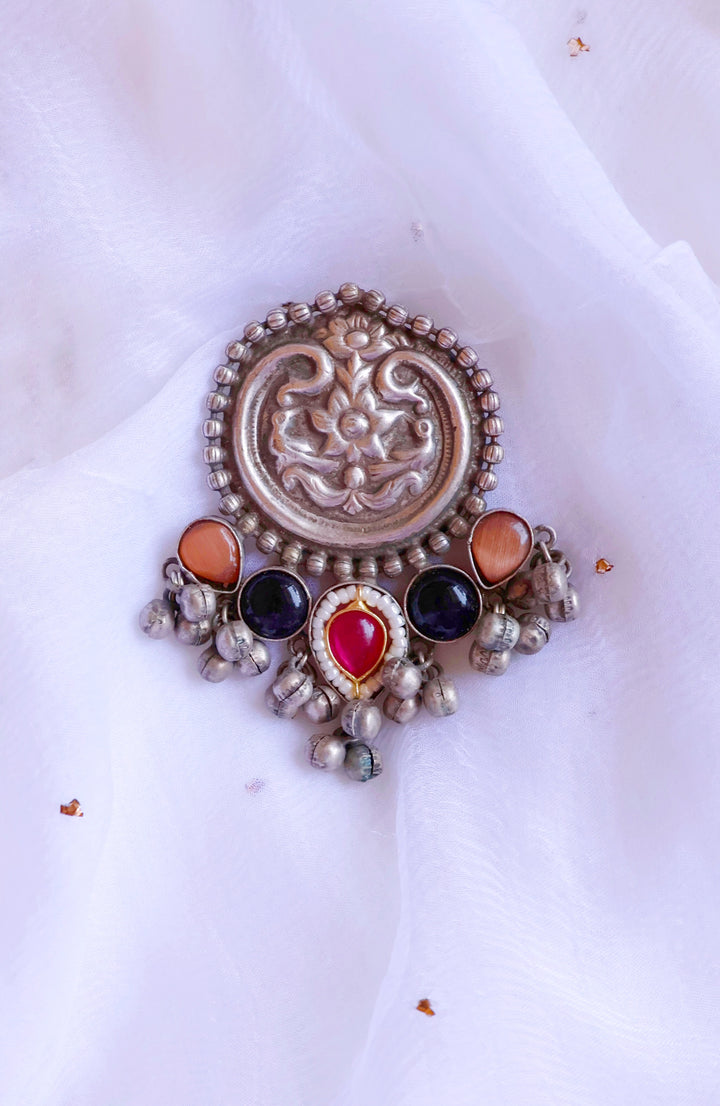 Princess Black, Pink & Peach look-alike oxidised earrings