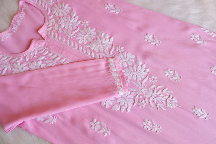 Aayat Pastel Pink Long Rayon kurta