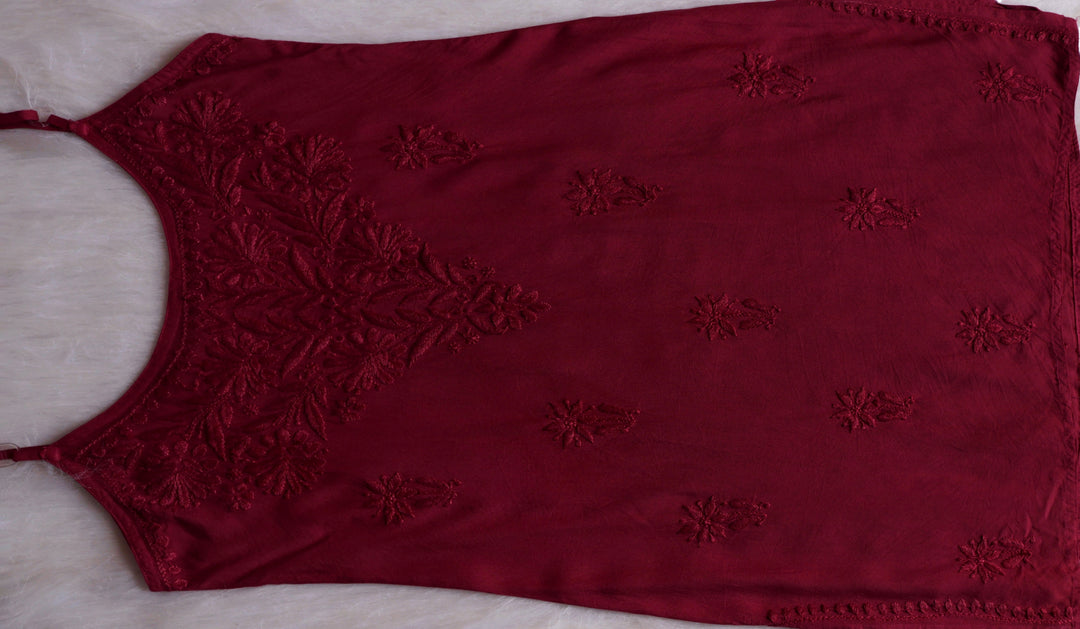 Aira Maroon Short Sleeveless Kurta