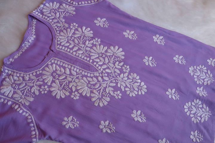 Aayat Lavender Short Rayon Kurta