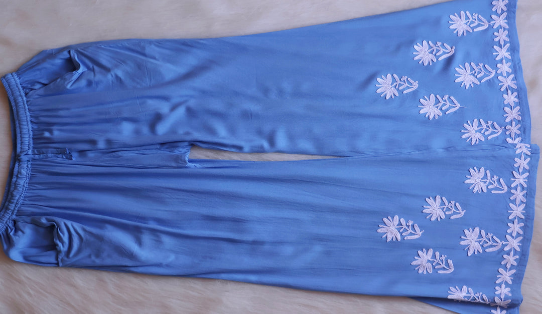 Mysa Ice Blue Rayon Kurta Pant set