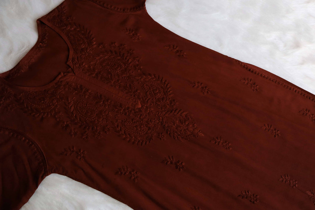 Nazakat Chocolate Brown  2 piece Rayon set